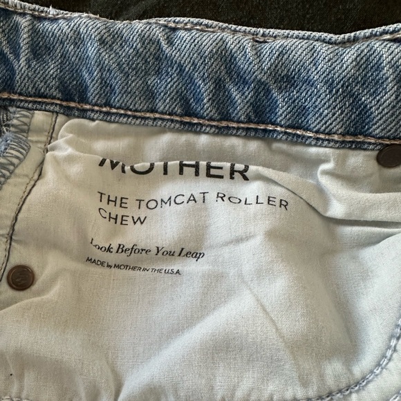 MOTHER Denim Tomcat Roller Chew Hem Jeans in Look Before You Leap Wide Leg Sz 30 - Picture 9 of 9